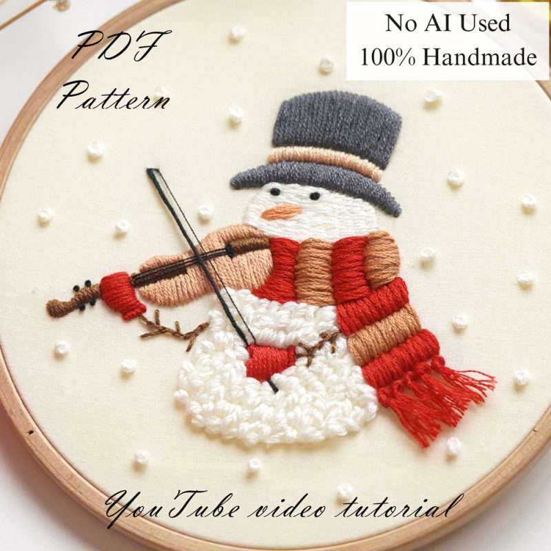 Snow gentleman-embroidery