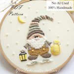 Snowy night-embroidery