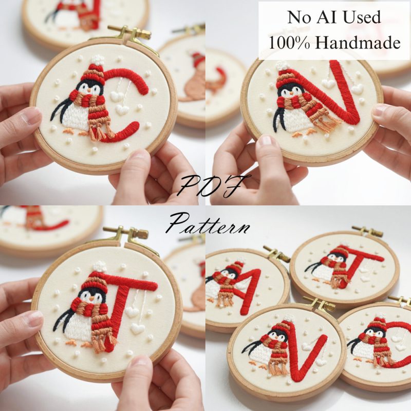 Alphabet-Penguin-embroidery