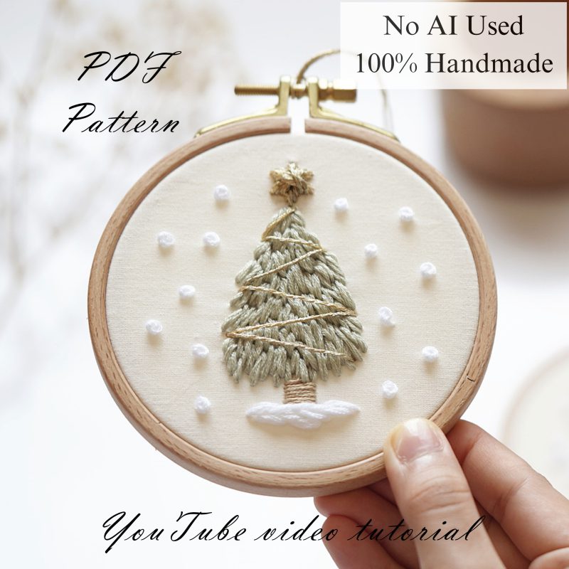 Free pattern-Christmas tree-embroidery