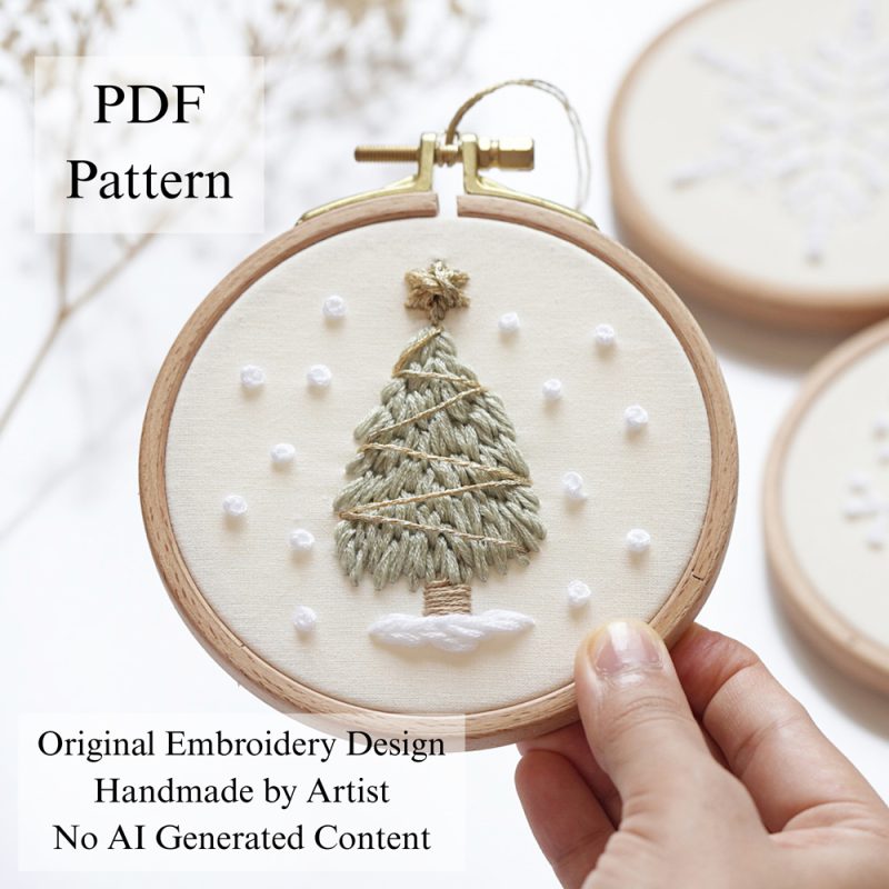 Free pattern-Christmas tree-embroidery