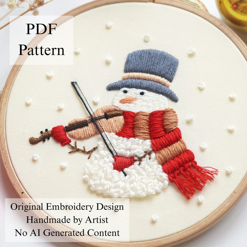 Snow gentleman-embroidery