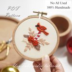 Cardinal's Christmas song-embroidery