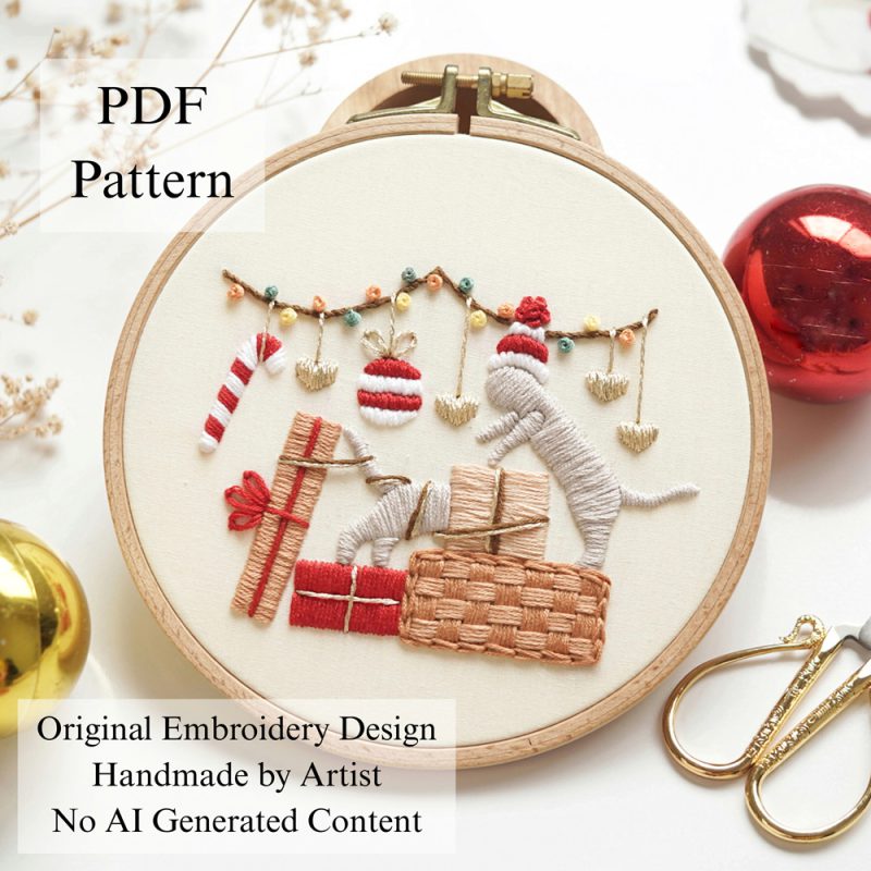 Christmas cats-embroidery