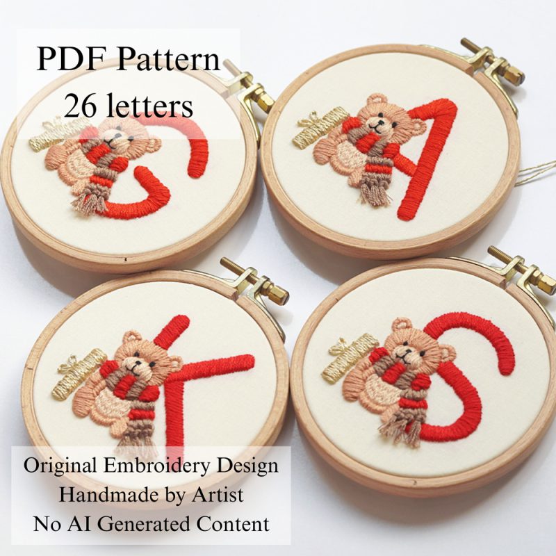 Alphabet-Bear-embroidery