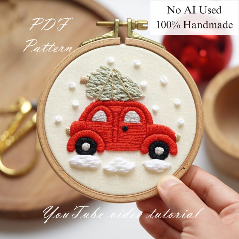 Christmas car-embroidery