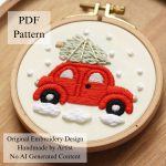 Christmas car-embroidery