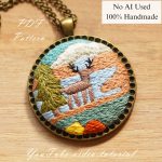 Embroidered necklace-Cold mountain-embroidery
