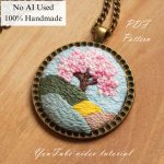 Embroidered necklace-Tree of life-embroidery