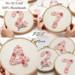 Numbers-Pink flowers 0-9-embroidery