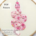 Pink snake-embroidery
