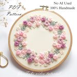 Floral wreath-embroidery