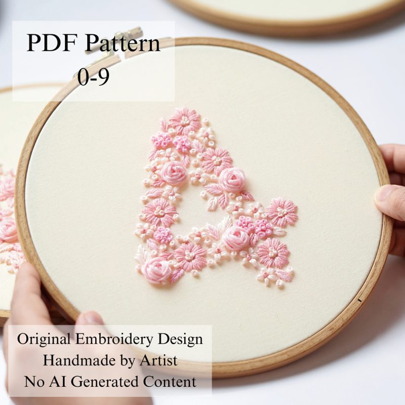 Numbers-Blossoms 0-9-embroidery