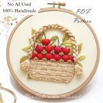 Cherry basket-embroidery