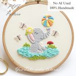 Elephant and ball-embroidery