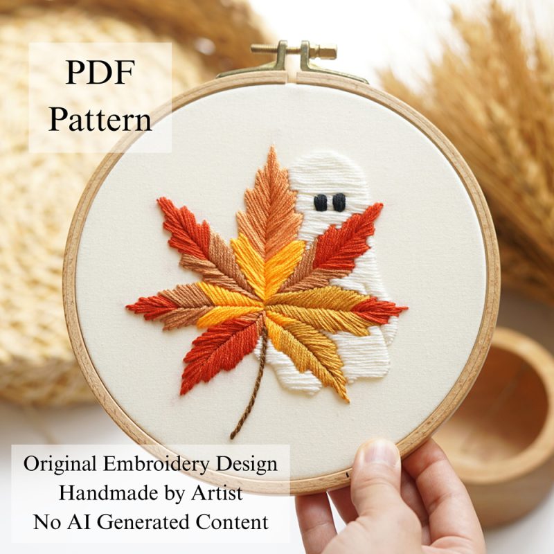 Hello autumn embroidery