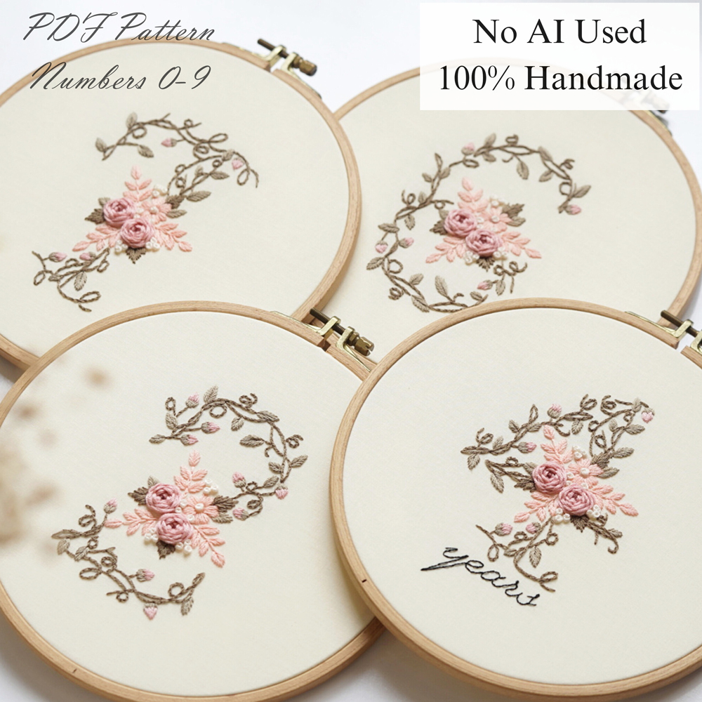 Numbers-Ivy 0-9-embroidey