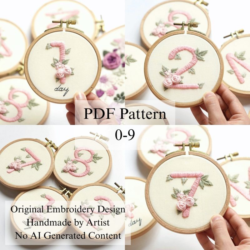 Numbers-Pinky 0-9 embroidery
