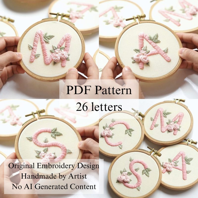 Alphabet-Pinky embroidery
