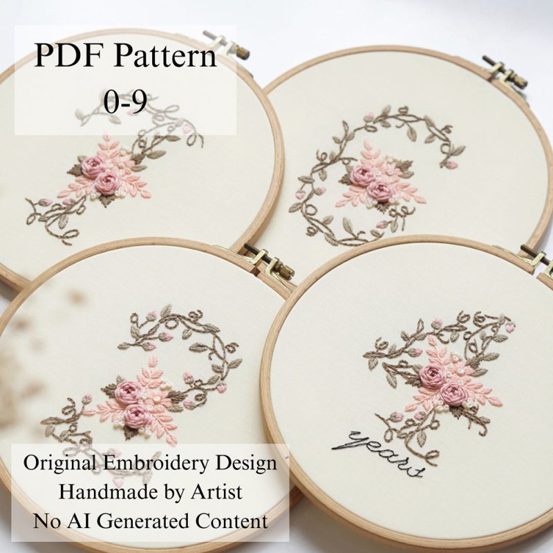 Numbers-Ivy 0-9 embroidery