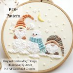 Gnomes and snowman embroidery