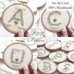 Alphabet-Christmas pine-embroidery