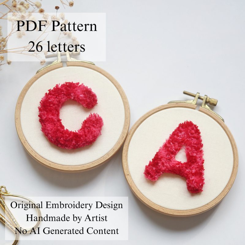 Alphabet-Fluffy embroidery