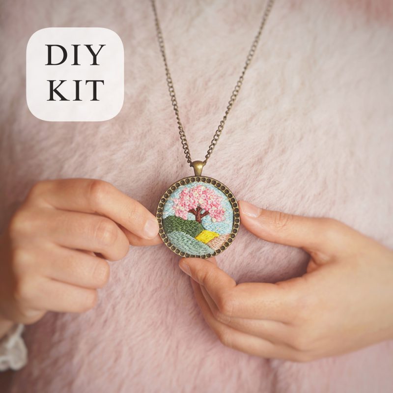 Embroidered Necklace-Tree of life