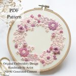Lilac wreath embroidery