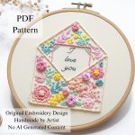 I love you-Envelope embroidery