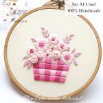 Floral basket-embroidery