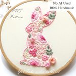 Floral bunny-embroidery