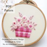 Floral basket embroidery
