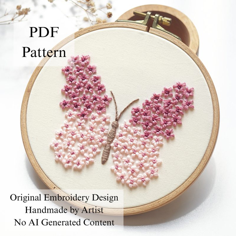 Butterfly-Blossoms embroidery