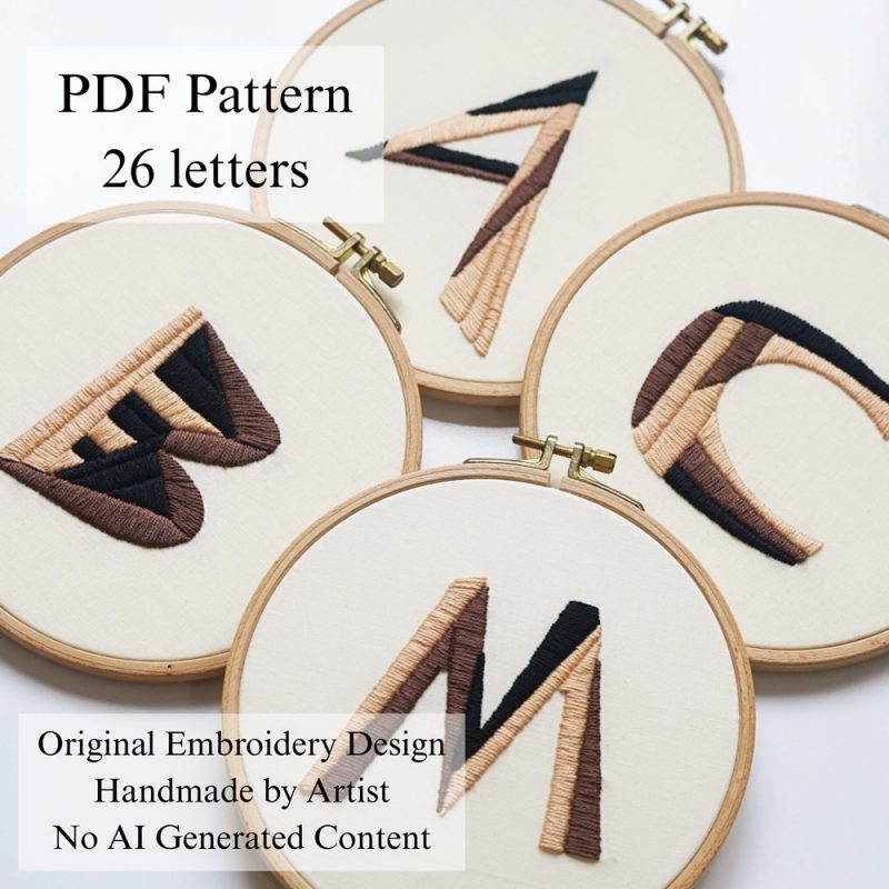 Alphabet-Wooden embroidery