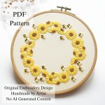 Sunflower wreath embroidery