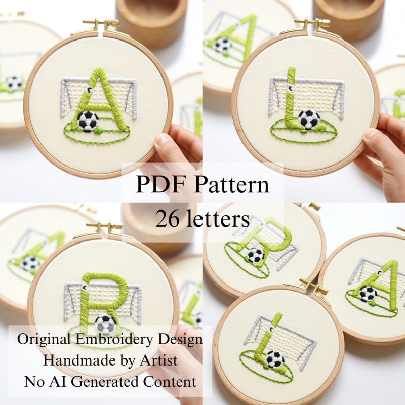 Alphabet-Football embroidery