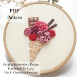 Raspberry ice cream-embroidery