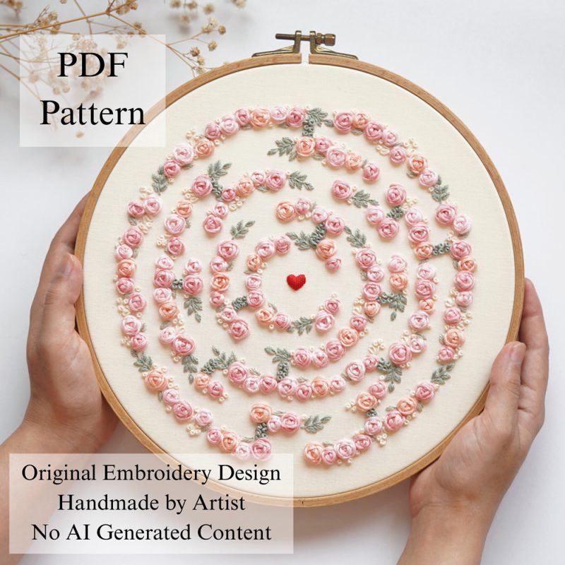 Bloom maze embroidery