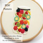 Fruity candy jar embroidery